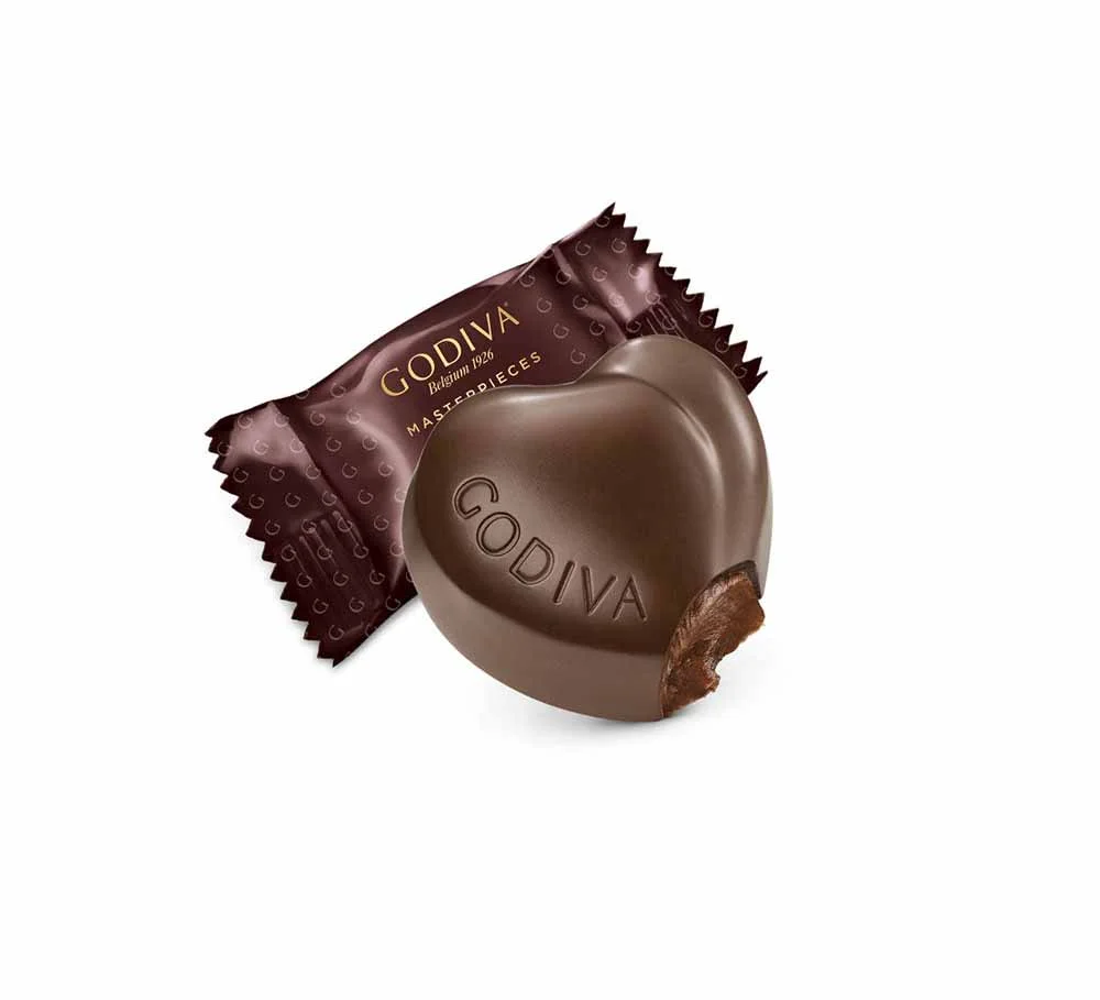 Godiva Masterpieces Dark Chocolate Ganache Hearts Set of 6 Packaging