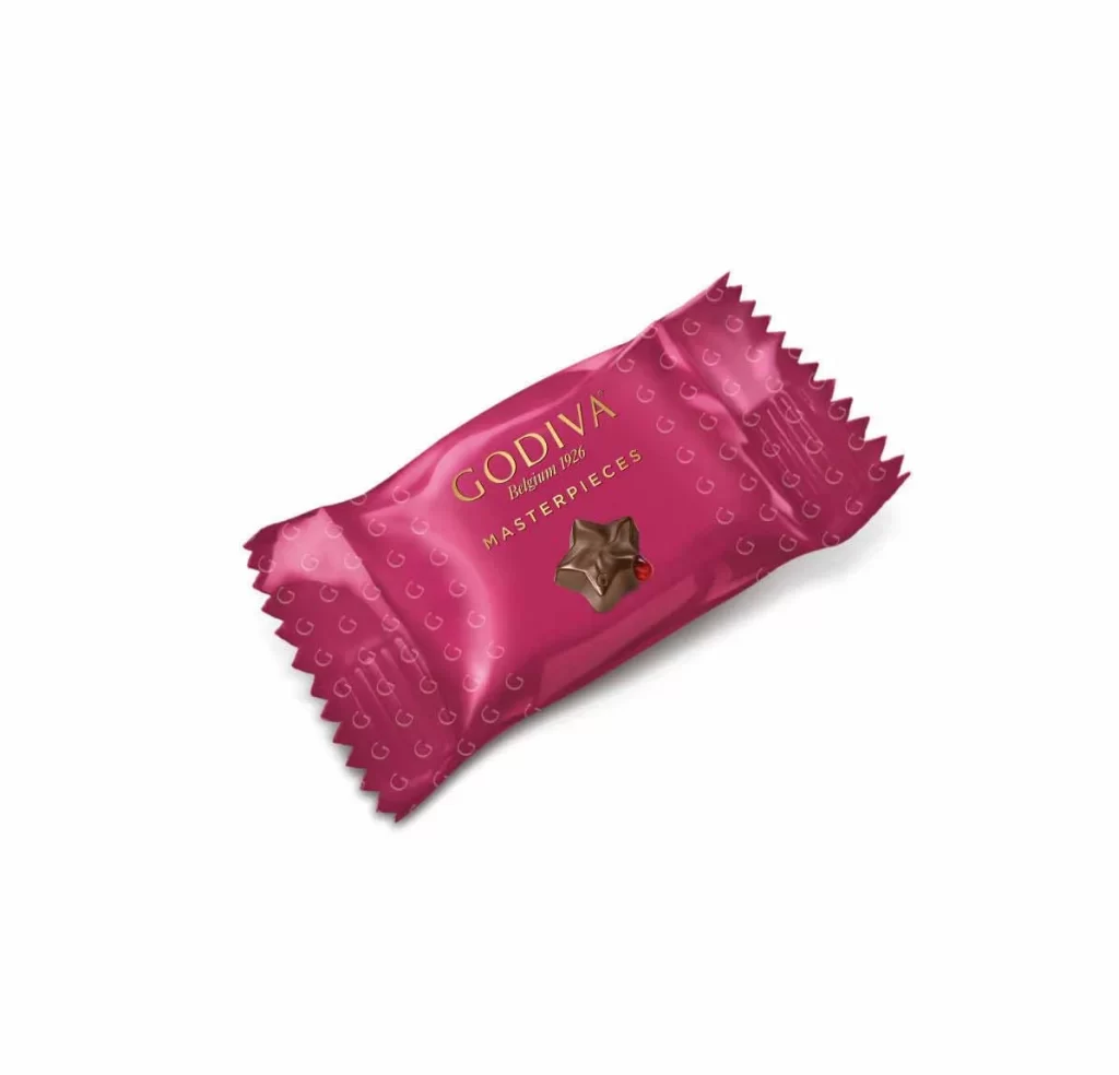 Godiva Masterpieces Dark Chocolate Raspberry Star Set of 6 Packaging