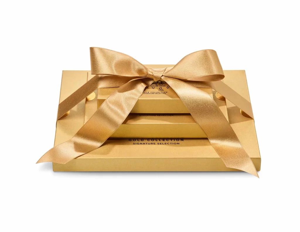 Godiva Gold Collection Gift Tower with Gold Ribbon Packaging