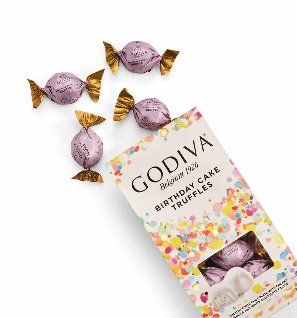 Godiva Happy Birthday Cake Truffles Set of 6 Packaging