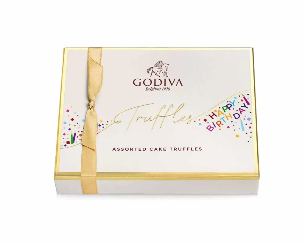 Godiva Happy Birthday Truffles Gift Box 12 pc Packaging