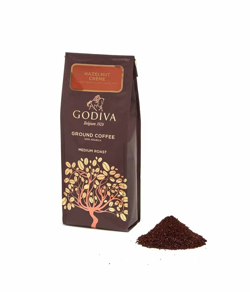 Godiva Hazelnut Coffee Ground Set of 3 Packaging