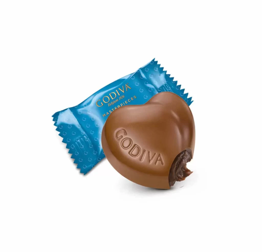 Godiva Heart Tin with Assorted Individual Wrapped Chocolates 10 pc Packaging