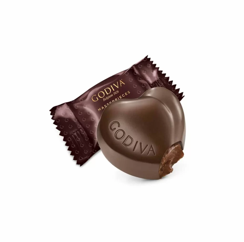Godiva Heart Tin with Assorted Individual Wrapped Chocolates 10 pc Packaging