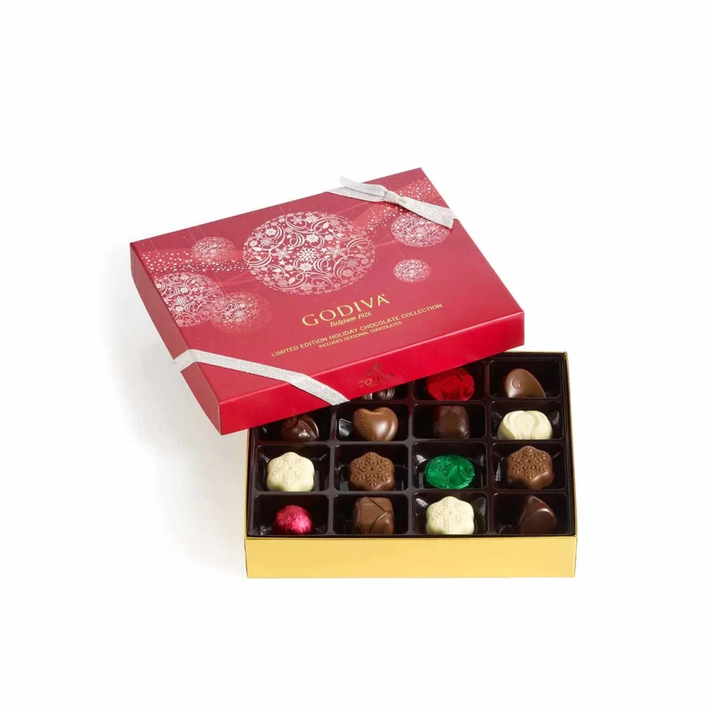 Godiva Holiday Assorted Chocolates Gift Box Packaging