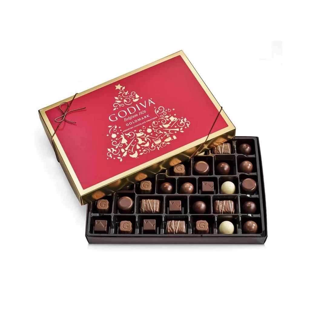 Godiva Holiday Goldmark Assorted Chocolate Box 36 pc Packaging