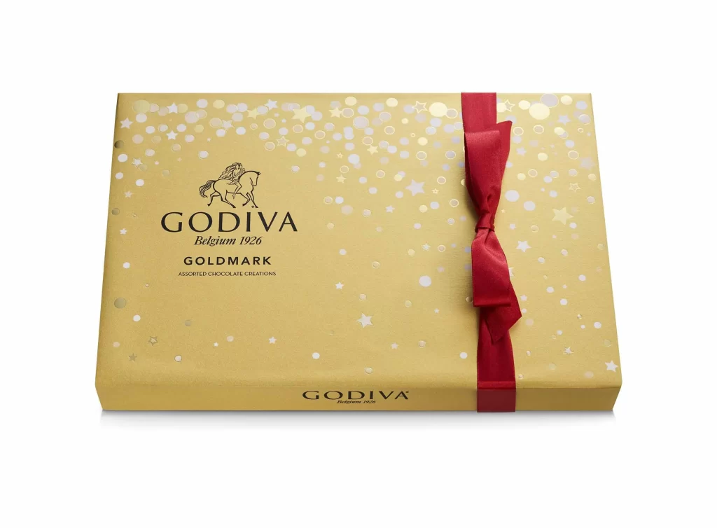 Godiva Holiday Goldmark Assorted Chocolate Gift Box 27 pc Packaging