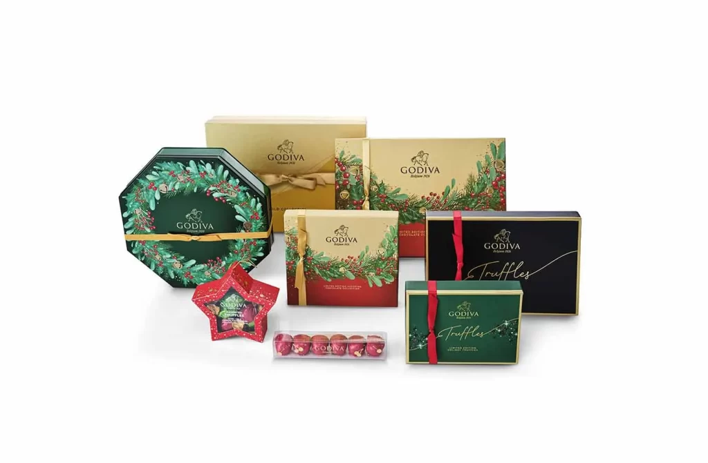 Godiva Holiday Luxury Chocolate Gift Basket Packaging