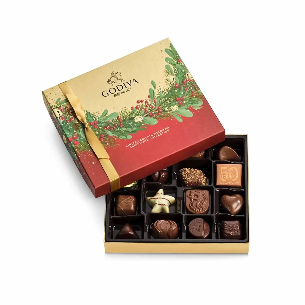 Godiva Holiday Luxury Chocolate Gift Basket Packaging
