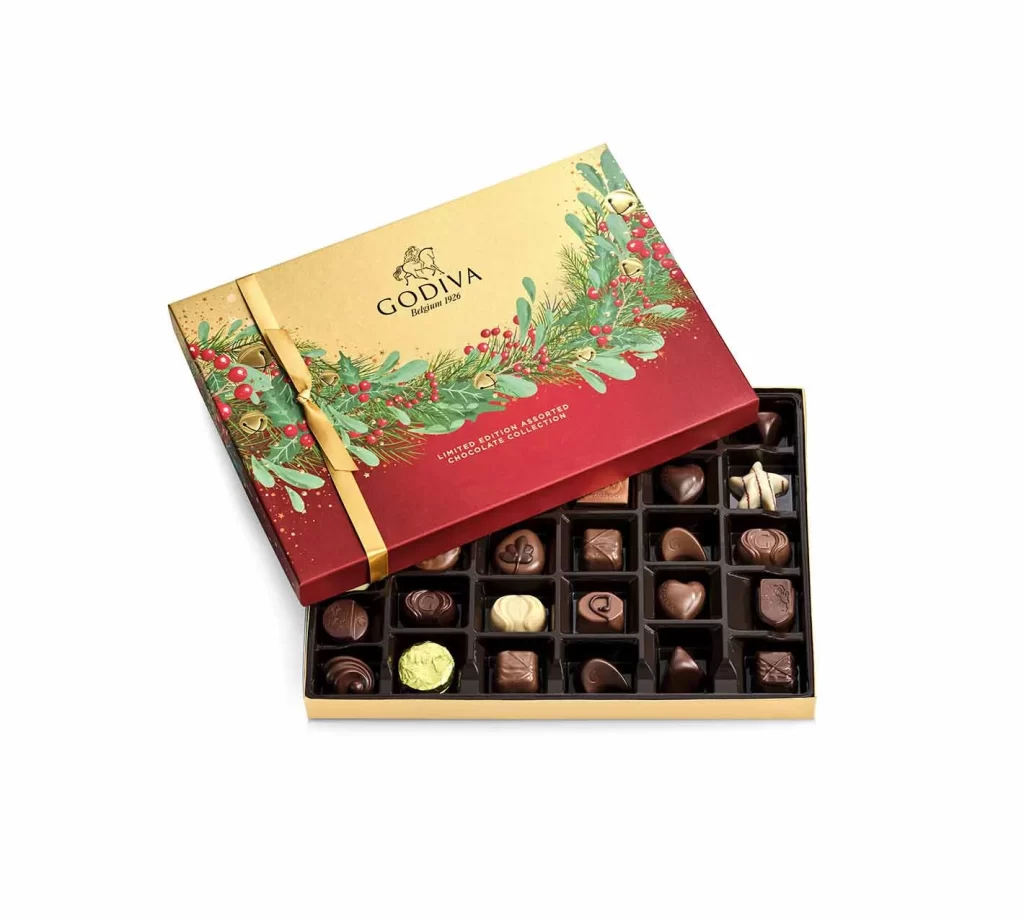 Godiva Holiday Luxury Chocolate Gift Basket Packaging