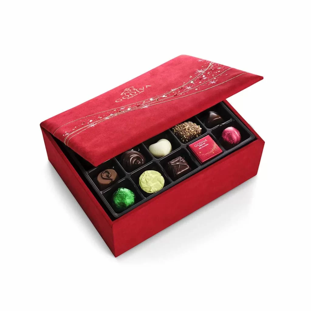 Godiva Holiday Luxury Chocolate Gift Box 44 pc Packaging