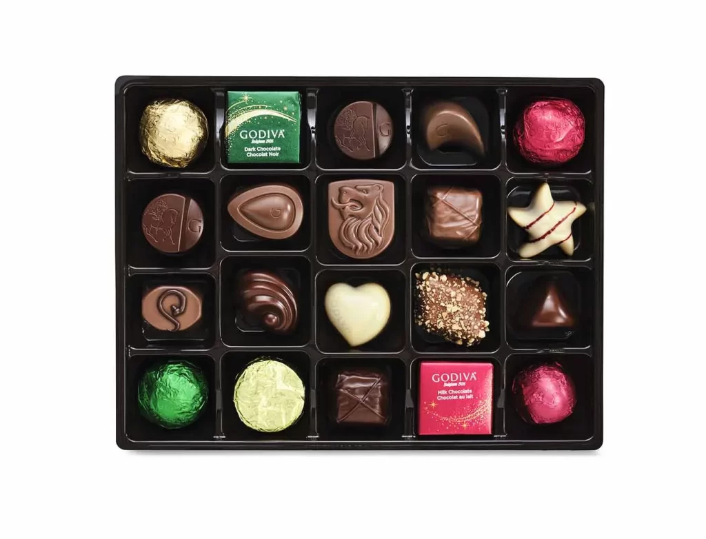Godiva Holiday Luxury Chocolate Gift Box 44 pc Packaging