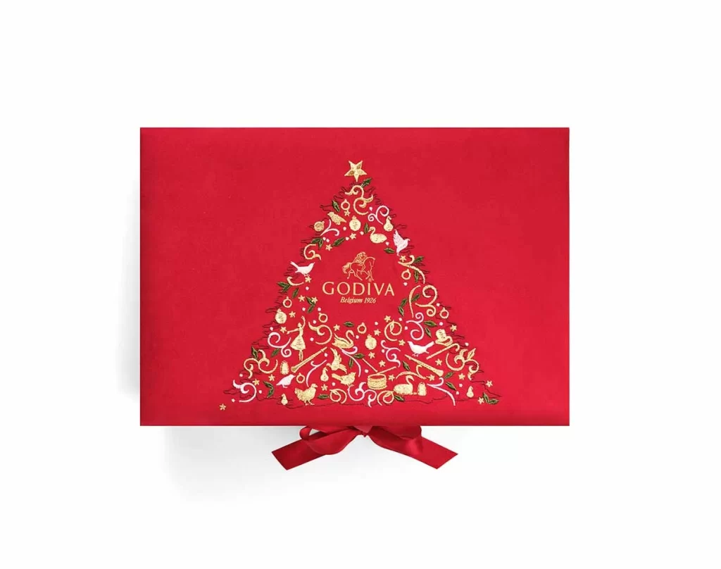 Godiva Holiday Luxury Chocolate Gift Box 50 pc Packaging