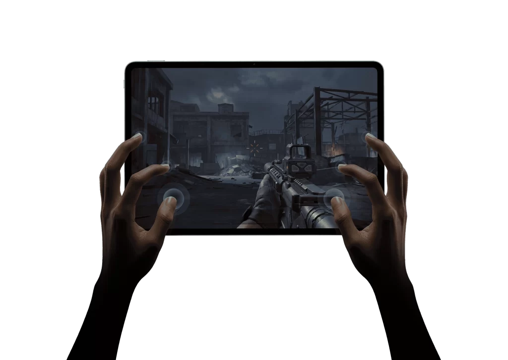 Vivo Tablet Shooter Game Hands Screen