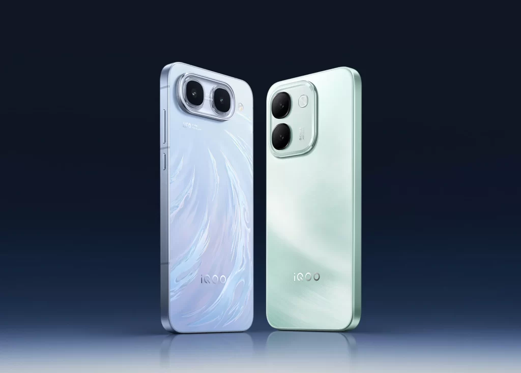 iQOO Neo Blue Green Dual Rear View Product Photography