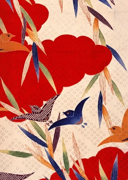 Japanese Bird Leaf Pattern
