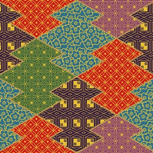 Japanese Geometric Diamond Pattern