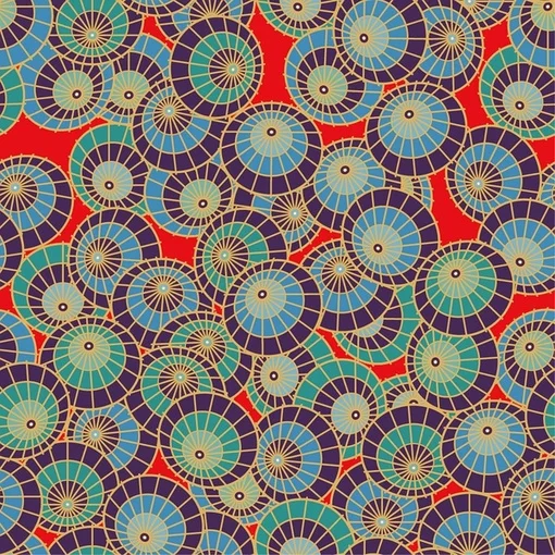 Japanese Umbrella Mandala Pattern Blue