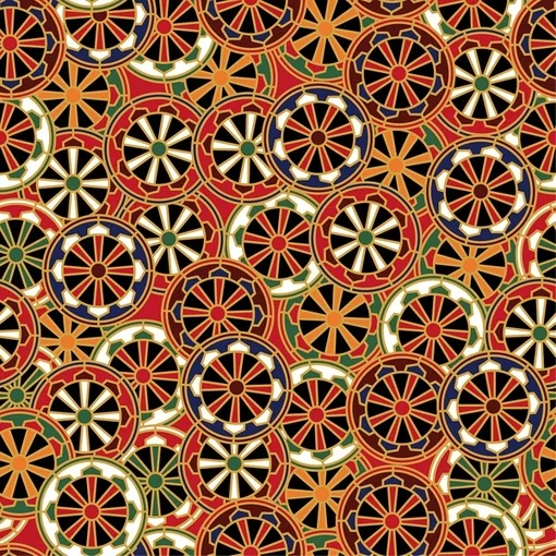Japanese Wheel Pattern Colorful