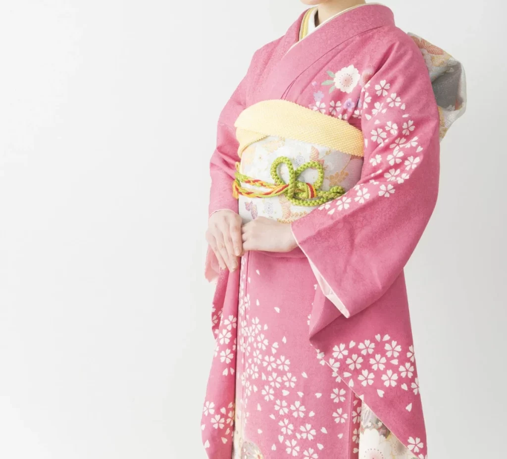 Kimono Pink Floral Obi Fashion Photography