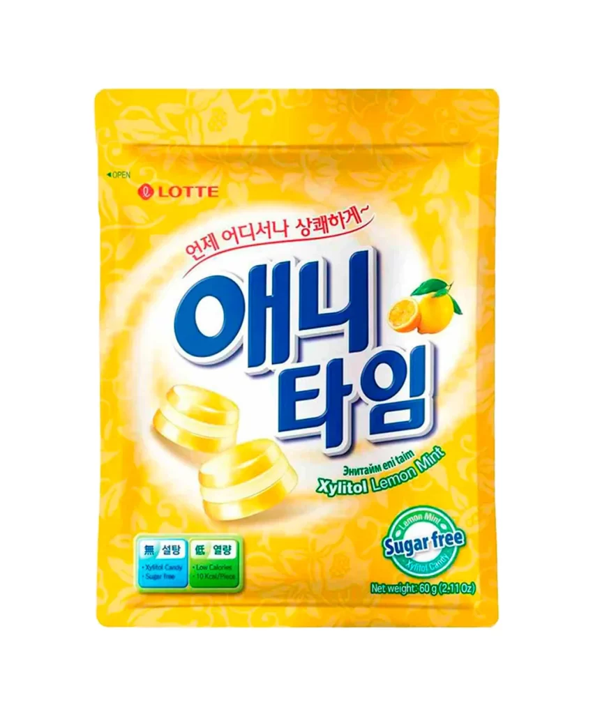Lotte Anytime Lemon Mint Candy Packaging