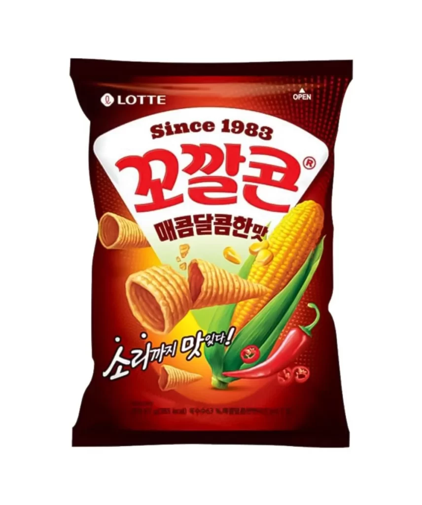 Lotte Popping Corn Spicy Packaging