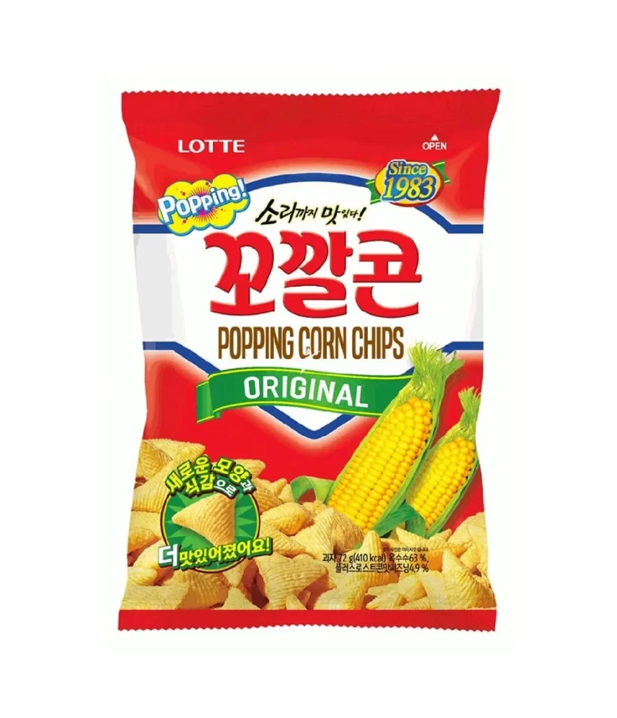 LOTTE Popping Corn Chips Packaging