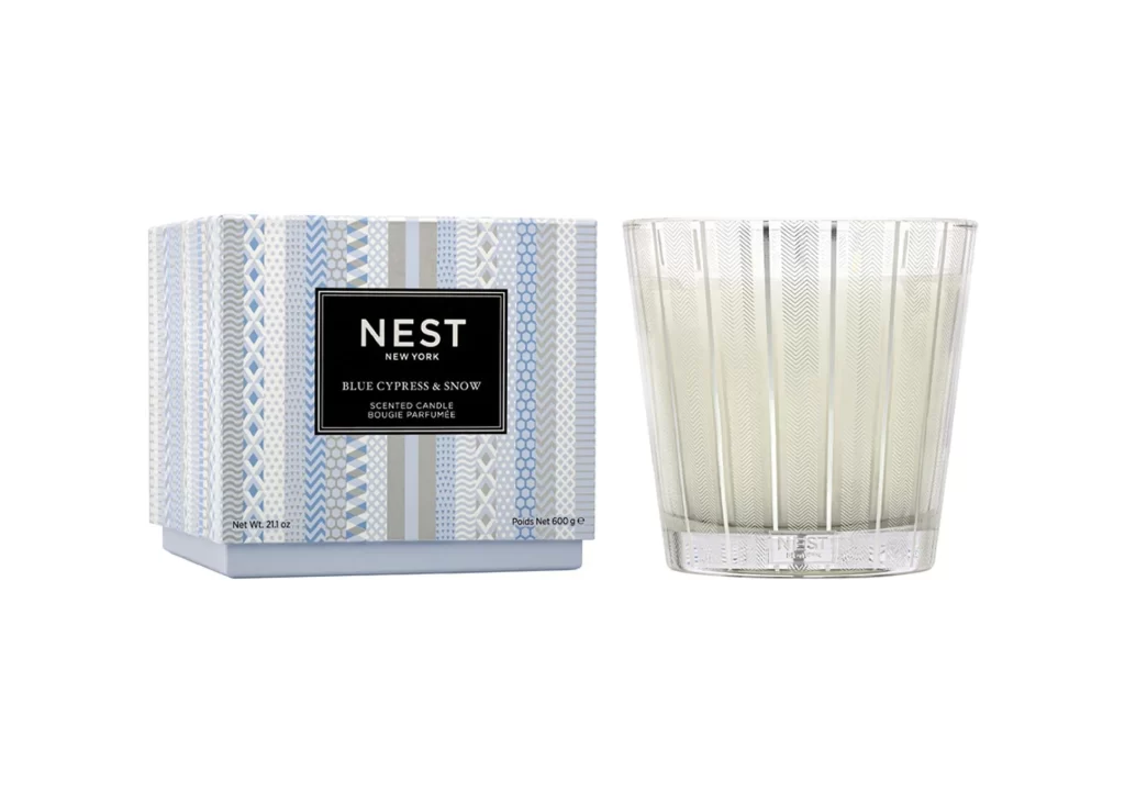 Nest New York Blue Cypress Snow 3-Wick Candle Packaging