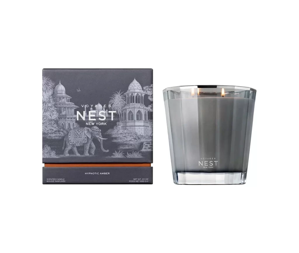 Nest New York VOYAGES Hypnotic Amber 2-Wick (600g) Candle Packaging