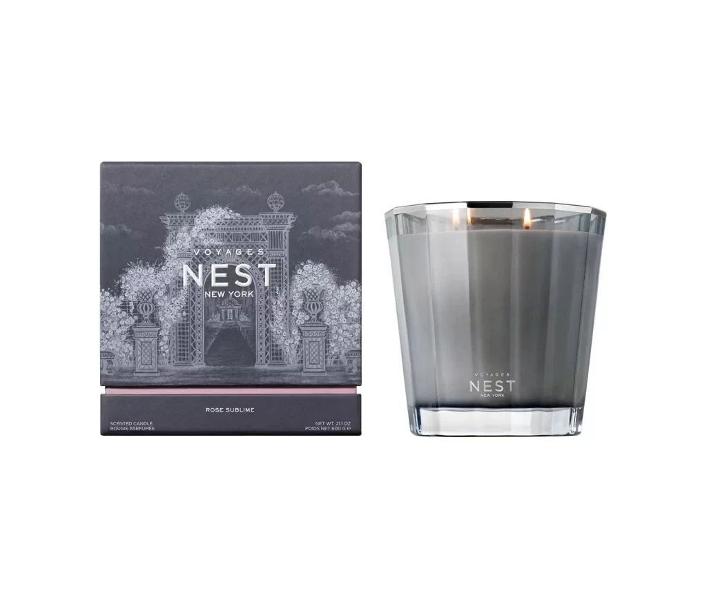 Nest New York VOYAGES Rose Sublime 2-Wick (600g) Candle Packaging