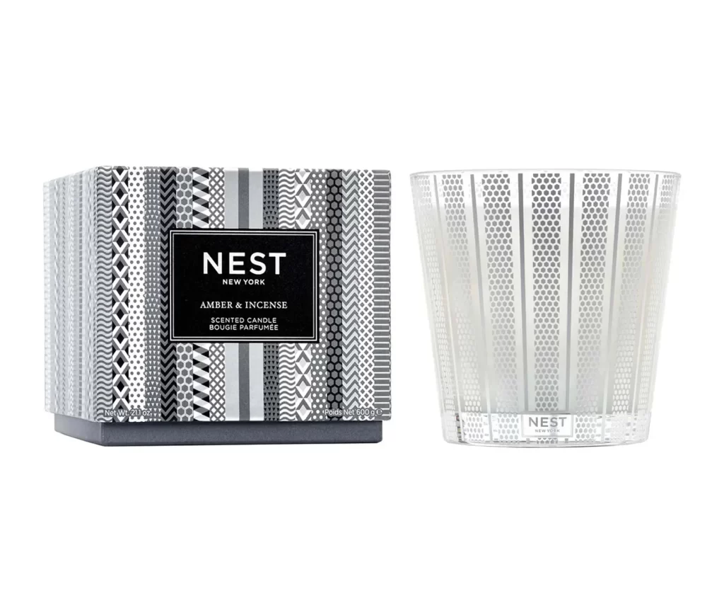 Nest New York Amber Incense 3-Wick Candle Packaging