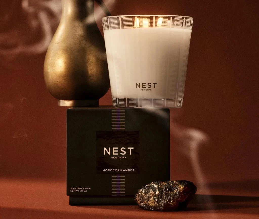 Nest New York Moroccan Amber 3-Wick Candle Packaging