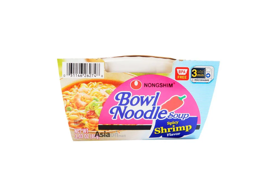 Nongshim Spicy Shrimp Bowl Noodle Packaging