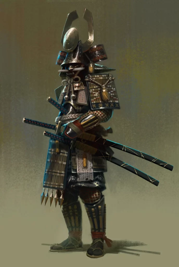 Samurai Warrior Armor Illustration