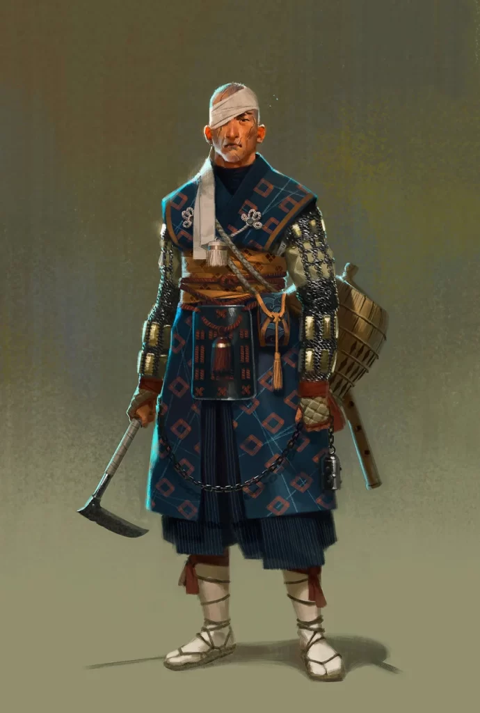 Samurai Warrior Attire Illustration