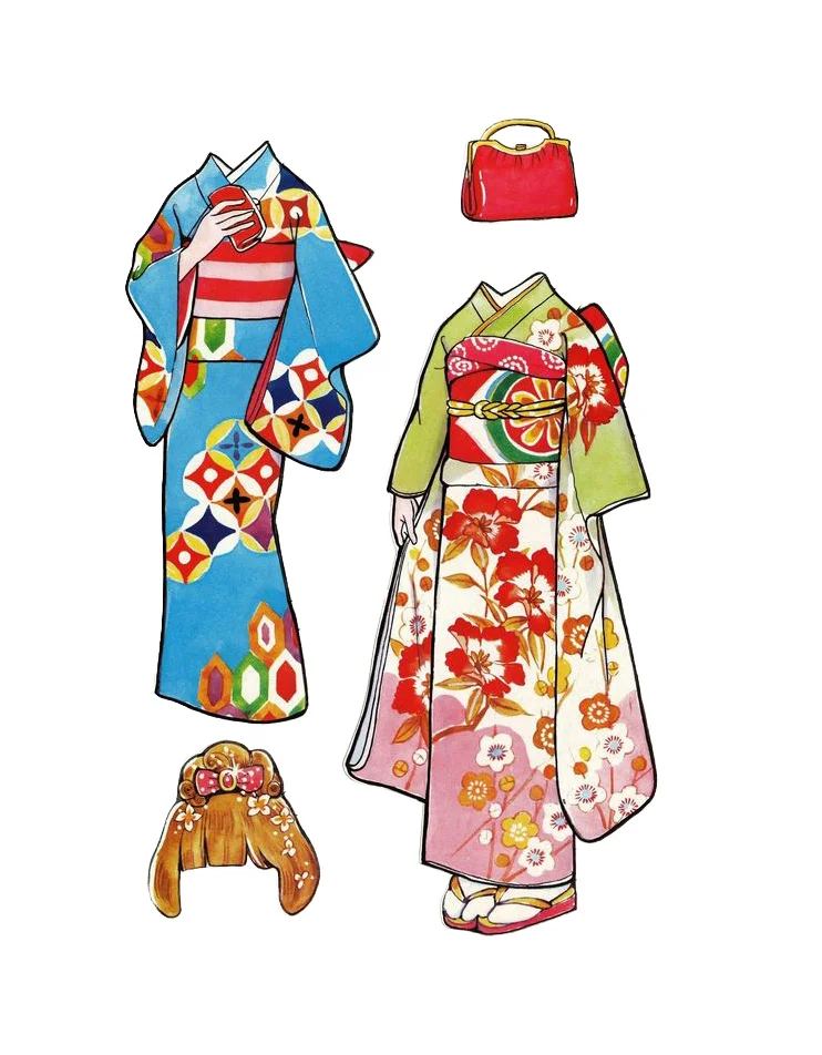 Japanese Kimono Collection Illustration