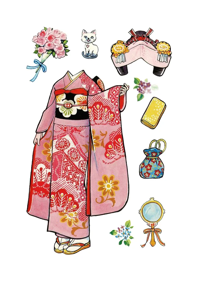 Japanese Kimono Design Illustration