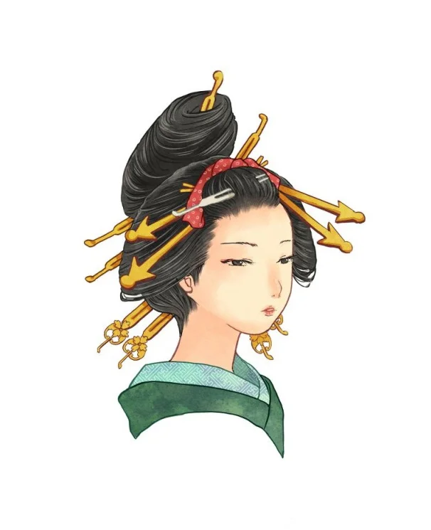 Geisha Traditional Illustration