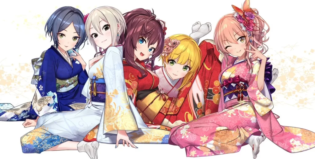 Anime Kimono Characters Illustration