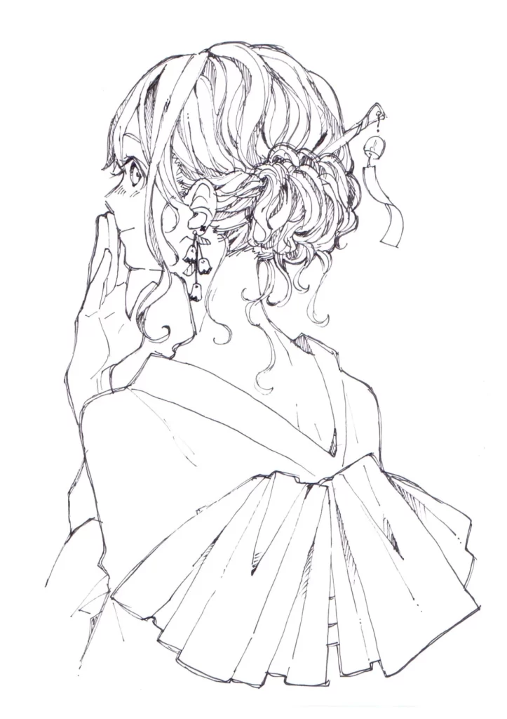 Anime Female Character Sketch Illustration