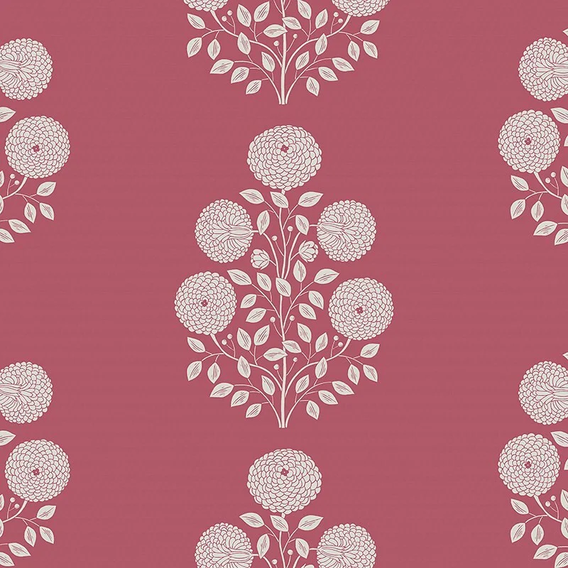 Nancy Wolff White Pink Floral Motif Pattern