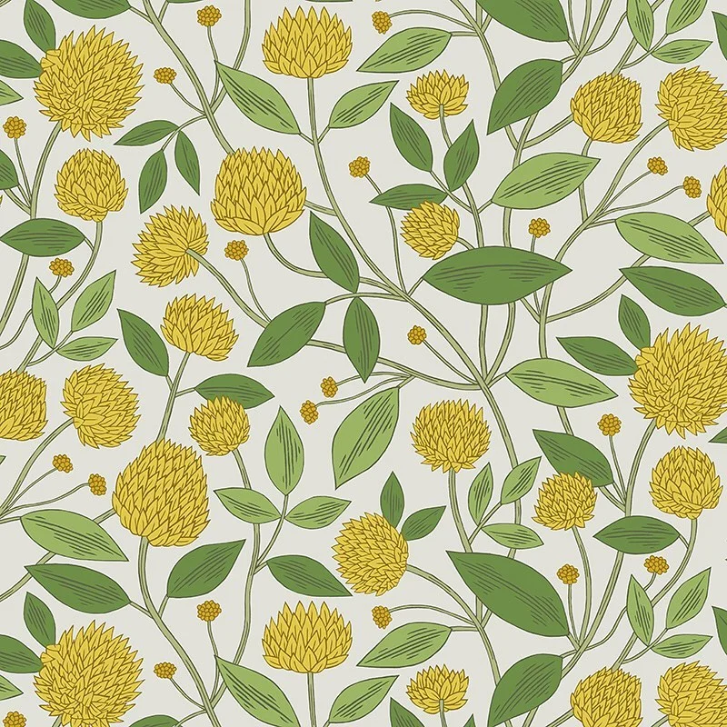 Nancy Wolff Yellow Green Floral Leaf Pattern