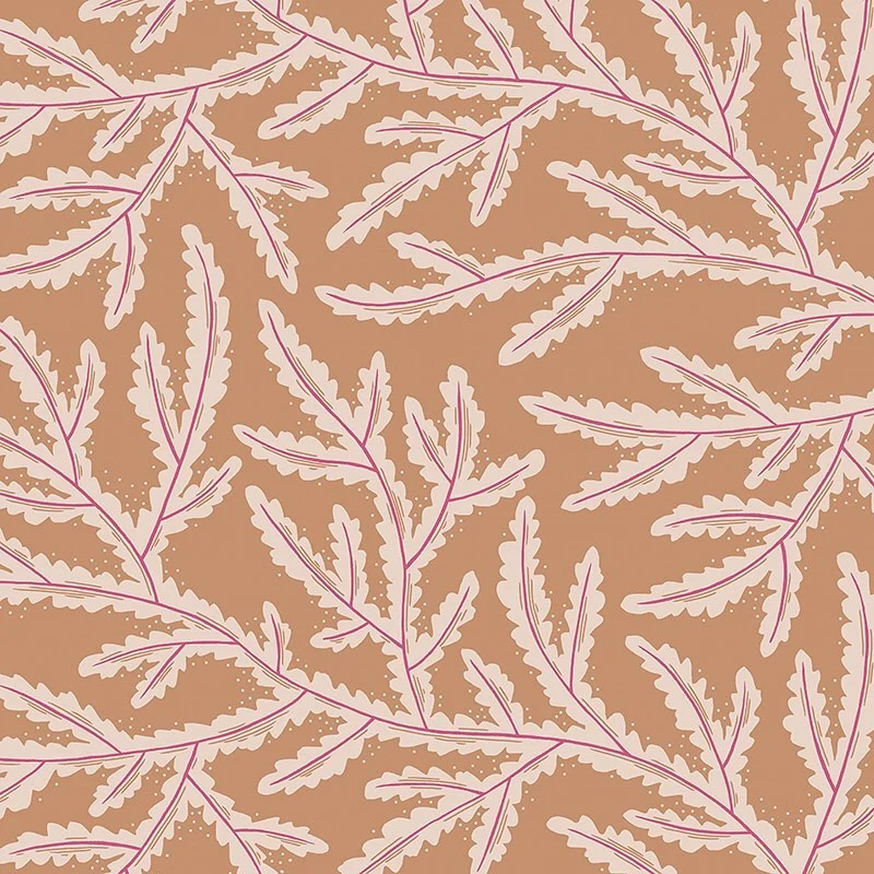 Nancy Wolff Brown White Branch Pattern