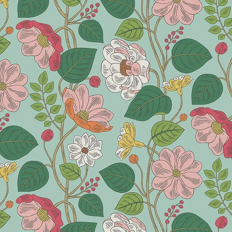 Nancy Wolff Pastel Pink Floral Pattern