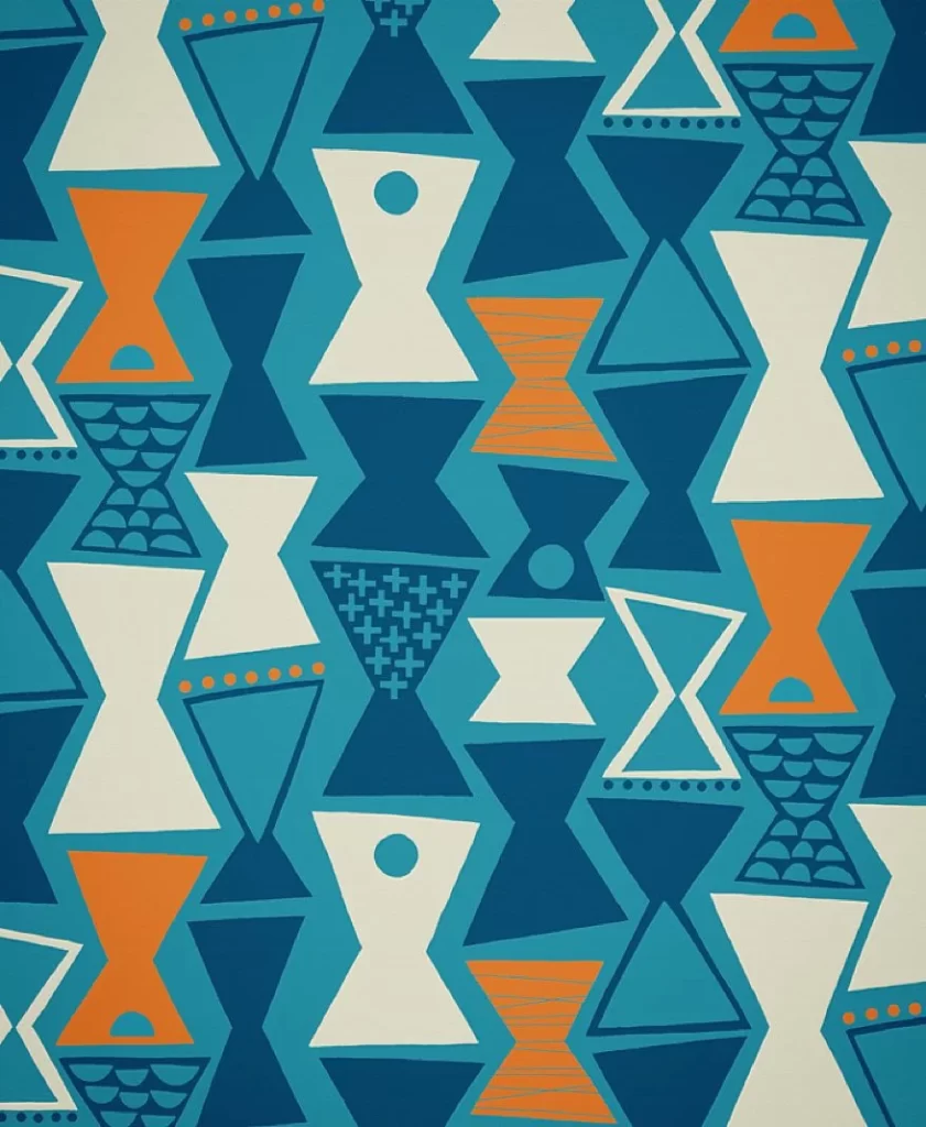 Nancy Wolff Blue White Geometric Pattern