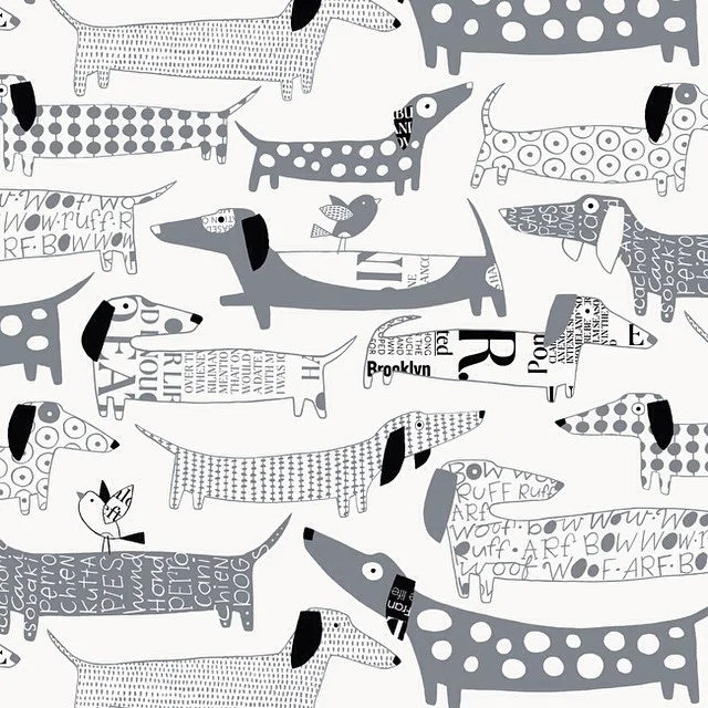 Nancy Wolff Grey White Dots Pattern