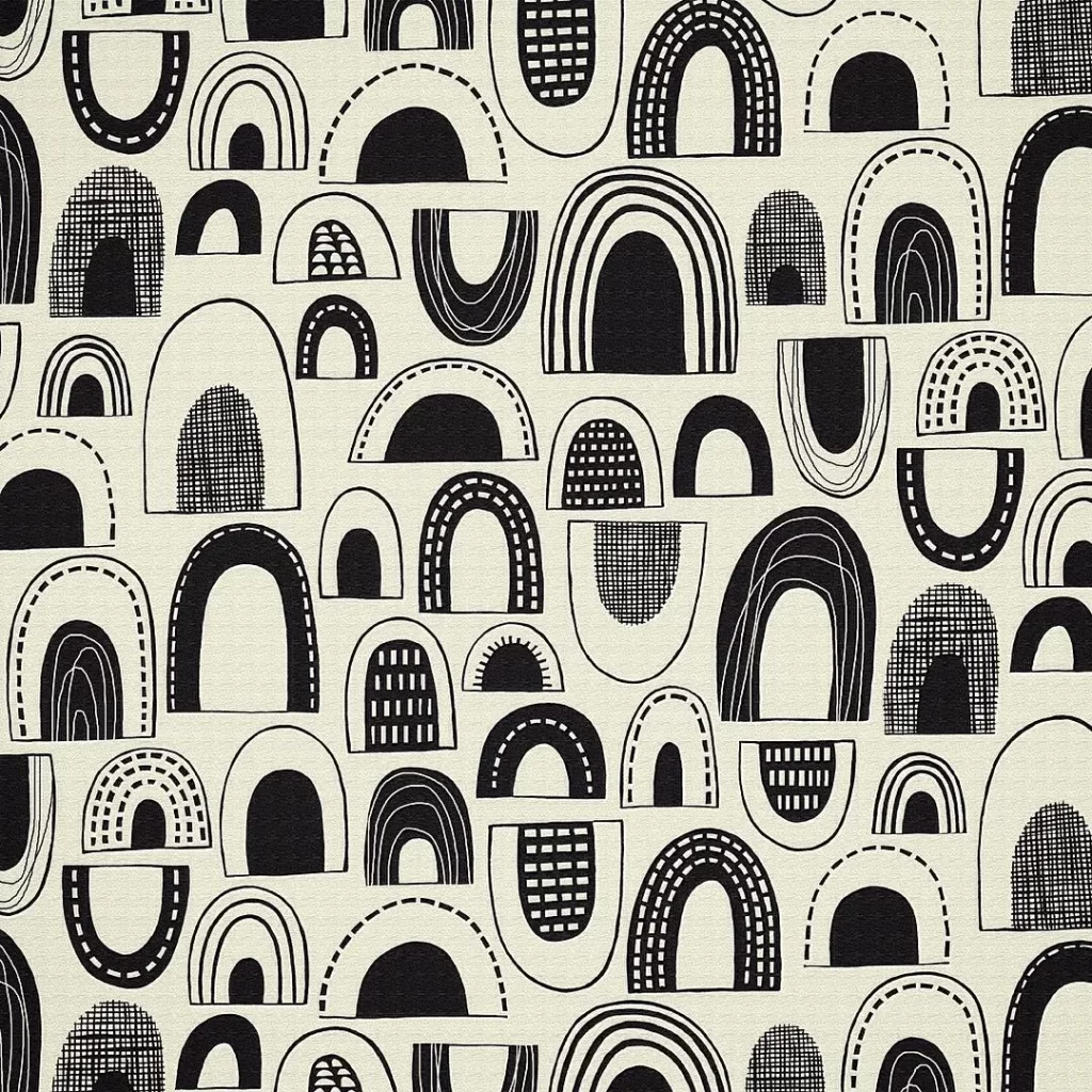 Nancy Wolff Black White Geometric Arches Pattern