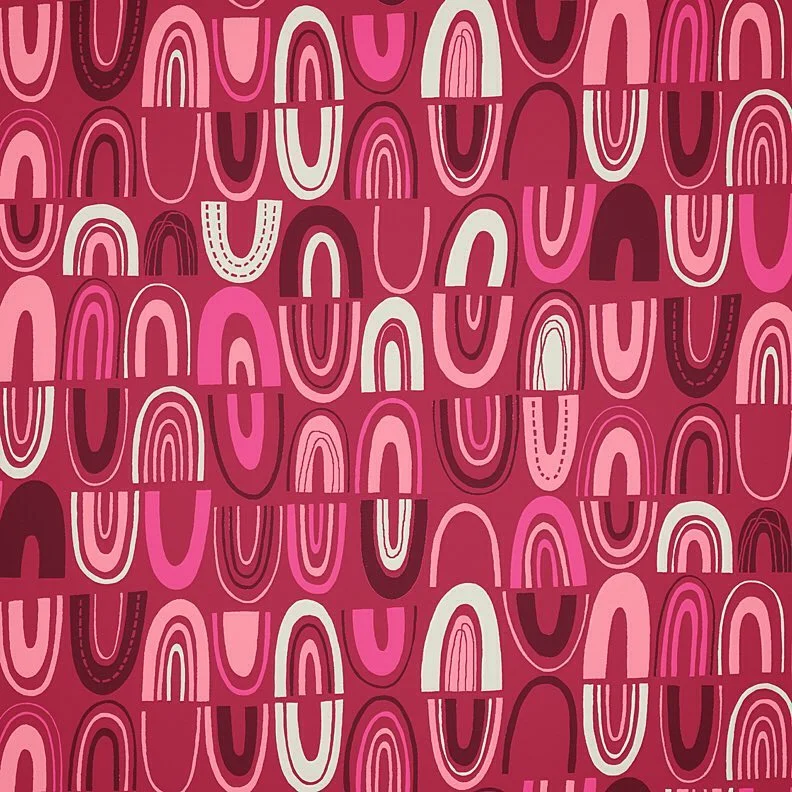 Nancy Wolff Pink White Geometric Arches Pattern