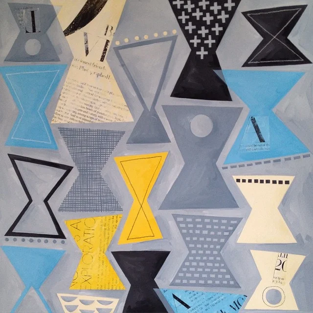 Nancy Wolff Blue Black Geometric Pattern