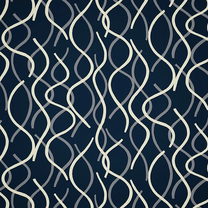 Nancy Wolff Navy Blue Lines Pattern